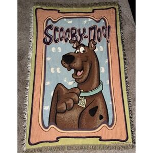 Scooby Doo Woven Tapestry Blanket Throw 43" x 65" Retro 90s Vintage Shaggy 1999